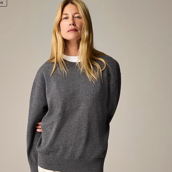J.CREW 100% Cashmere Relaxed Crewneck Sweater in Grey: Sz. XXS - Picture 1 of 7